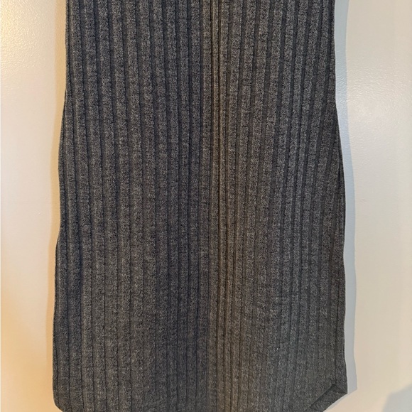 Forever 21 Gray Ribbed Bodycon Fitted Sweater High Neck Mini Dress (Size Small) - Picture 5 of 8